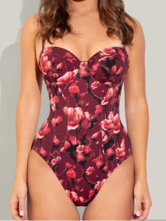 Ta3 Other - Ta3 Lushy Wine Floral- M XLong D/DD-cup